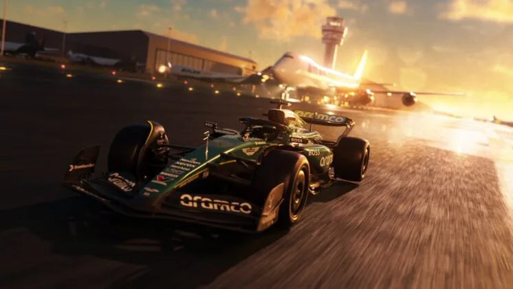 F1 car on runway